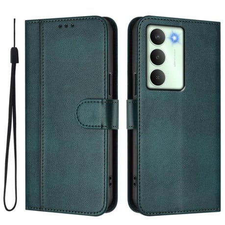 Чехол-книжка Line Splicing эко-кожа Ретро на Realme V70 5G / C75 5G - зеленый