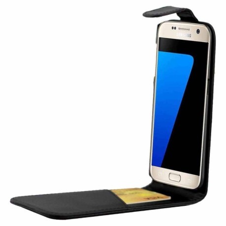 Кожаный Флип Чехол Plain Texture Vertical Flip Black для Samsung Galaxy S7 / G930