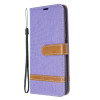 Чехол-книжка Color Matching Denim Texture на Samsung Galaxy S20 -фиолетовый