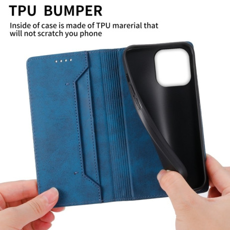 Чехол-книжка Business Solid Color Magnetic RFID Leather на iPhone 16 Pro Max - синий