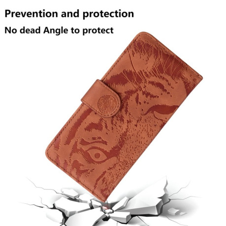 Чехол-книжка Tiger Embossing для Samsung Galaxy A05s - коричневый