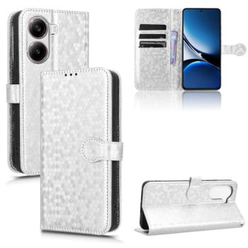 Чехол-книжка Honeycomb Dot для Xiaomi Poco X7 Pro 5G - серебристый