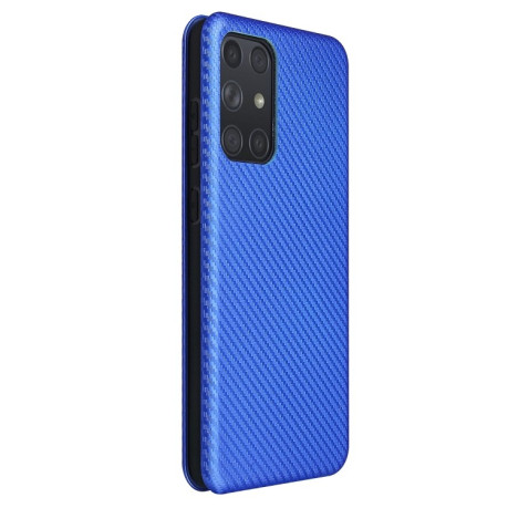 Чохол-книжка Carbon Fiber Texture на Samsung Galaxy A72 - синій