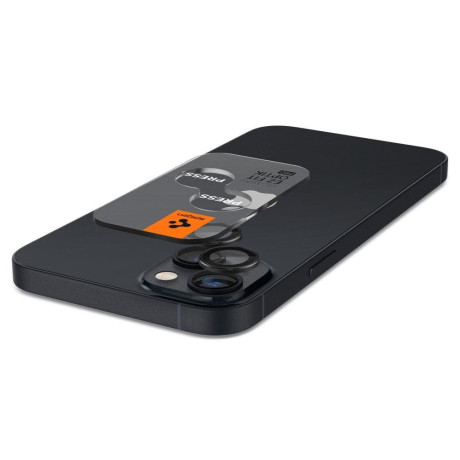 Комплект захисного скла 2 од. на камеру Spigen Optik.Tr Camera Lens для iPhone 14/14 Plus - Black