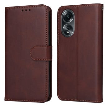 Чехол-книжка Classic Calf Texture для OPPO A58 4G Global - коричневый