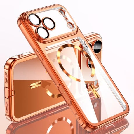 Чохол Plating Paint з MagSafe та захистом камери на iPhone 17 Pro - помаранчевий