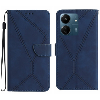 Чохол-книжка Stitching Embossed Leather для Xiaomi Redmi 13C/Poco C65 4G - синій