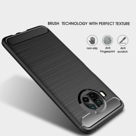 Чехол Brushed Texture Carbon Fiber на Xiaomi Mi 10T Lite - черный