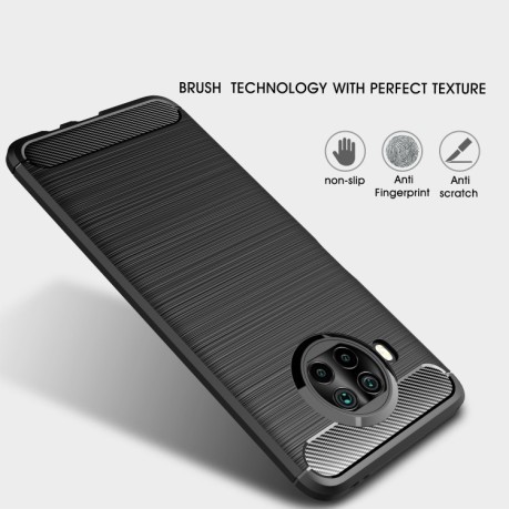Чехол Brushed Texture Carbon Fiber на Xiaomi Mi 10T Lite - синий