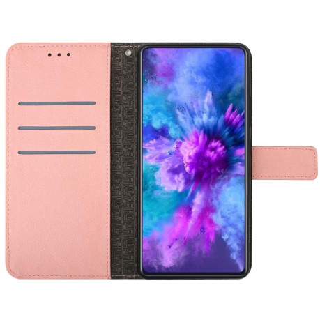 Чехол-книжка Rhombic Grid Texture для Motorola Moto G86 5G - розовый
