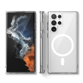 Чехол противоударный with Magsafe Magnetic Shockproof для Samsung Galaxy S24 Ultra 5G - прозрачный