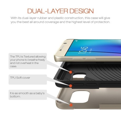 Протиударний Чохол Slicoo Artisan Pebble Series Gold для Samsung Galaxy Note 5