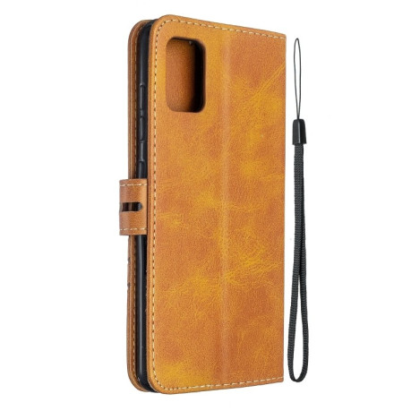 Чехол- книжка Stitching Style 2-Color Cow Texture на Samsung Galaxy A51-желтый