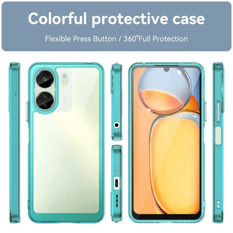 Протиударний чохол Colorful Acrylic Series із кольоровою силіконовою боковиною на Xiaomi Redmi 13C/Poco C65 - синій