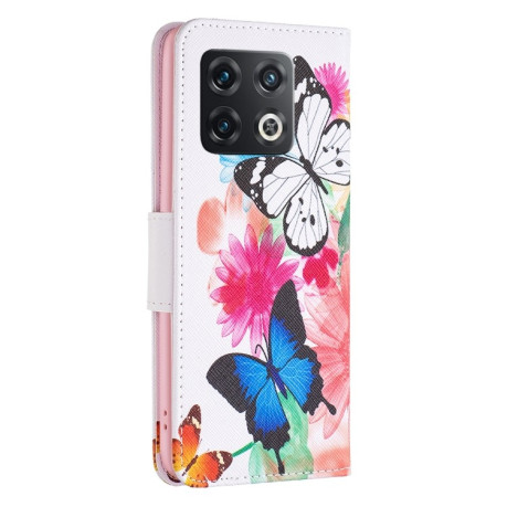 Чехол-книжка Colored Drawing Pattern для OnePlus 10 Pro 5G - Butterflies