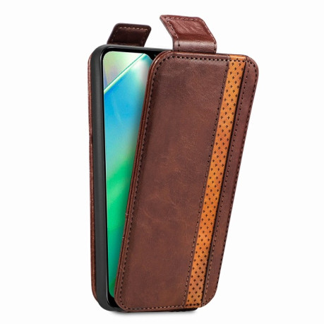 Флип-чехол Splicing Wallet Card для Realme C33 - коричневый