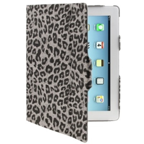 Ультратонкий Чехол из кожезаменителя серый Leopard для iPad 2, 3, 4
