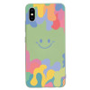 Противоударный чехол Painted Smiley Face для iPhone XR - зеленый