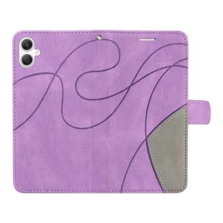 Чохол-книжка Dual-color Splicing Flip Leather на Samsung Galaxy A07 5G - фіолетовий