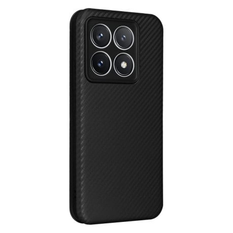 Чехол-книжка Carbon Fiber Texture на Xiaomi 14T Pro - черный