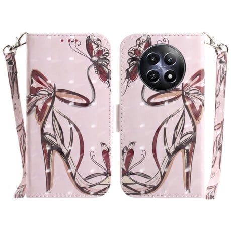 Чохол-книжка 3D Colored Horizontal Flip Leather для Realme 12 5G - Butterfly High-heeled