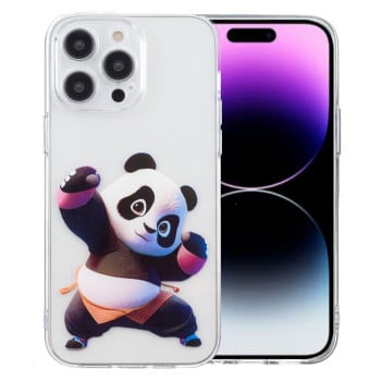 Чехол Colored Drawing Pattern Transparent  Series на iPhone 16 Pro Max - Panda