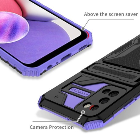 Противоударный чехол Armor Card для Samsung Galaxy A03s - фиолетовый