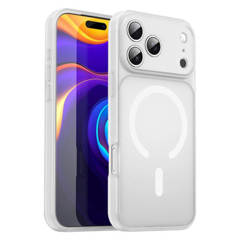 Магнітний гібридний чохол Escase Fanying PC+TPU на iPhone 18 Pro Max — матовий білий