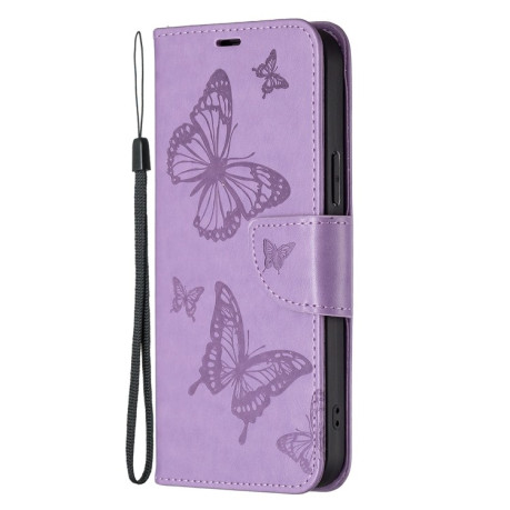 Чохол-книжка Butterflies Pattern для Samsung Galaxy A24 4G - фіолетовий