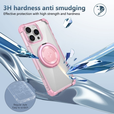 Протиударний чохол Shield CD Pattern MagSafe Magnetic для iPhone 16 Pro - прозоро-рожевий
