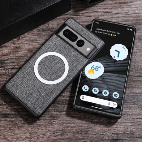 Протиударний чохол Magsafe Magnetic Ring Cloth Texture на Google Pixel 8 Pro - рожевий