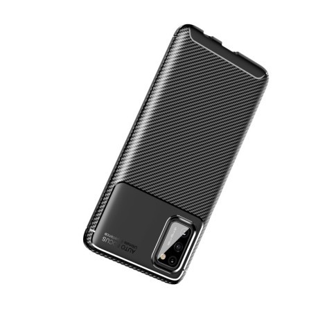 Ударозащитный чехол HMC Carbon Fiber Texture на Samsung Galaxy A32 4G- черный