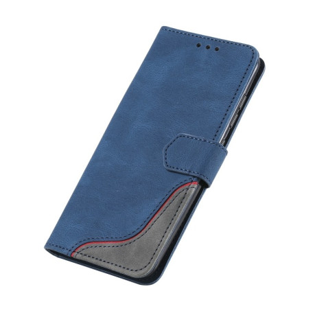 Чехол-книжка Three-color Stitching для Xiaomi Redmi Note 11/ Poco M4 Pro 5G - синий