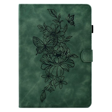 Універсальний Чохол-книжка Butterfly Peony Embossed для Планшета діагоналлю 10 - зелений