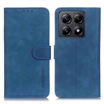 Чохол-книжка KHAZNEH з матовою фактурою Cowhide та магнітним хлястиком на Xiaomi 14T Pro - синій