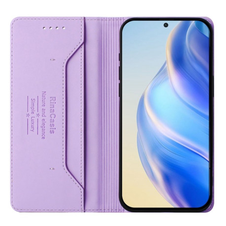 Чехол-книжка RC01 Dual-Folded Magnetic Suction RFID Leather на Infinix Hot 50i 5G / Smart 9 4G - фиолетовый