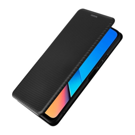 Чехол-книжка Carbon Fiber Texture на Xiaomi Redmi 12 4G/12 5G/Note 12R/POCO M6 Pro 5G - черный