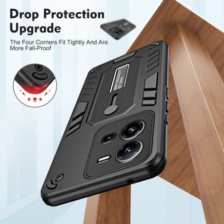 Протиударний чохол Variety Brave Armor Finger Loop Holder для Vivo V25 5G / V25e - чорний