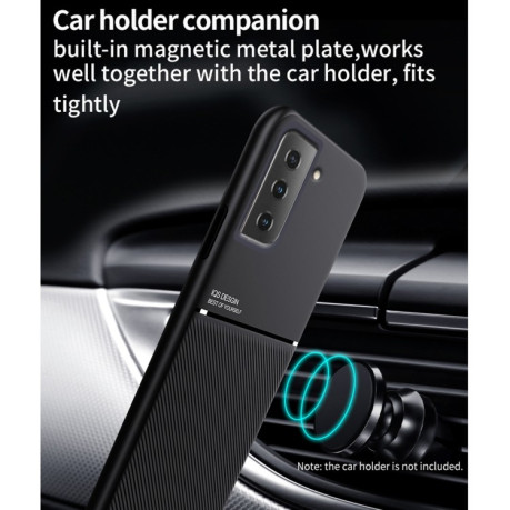 Противоударный чехол Tilt Strip Grain на Samsung Galaxy S21Plus - черный