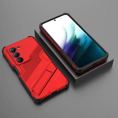Противоударный чехол Punk Armor с подставкой на Xiaomi Redmi 15 5G / 4G EU 171mm - красный