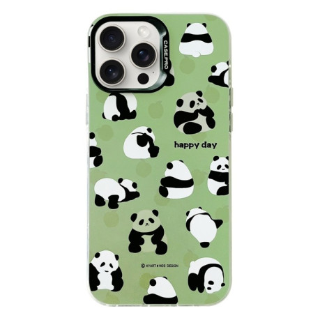 Чохол Electroplated Silver Series PC для iPhone 16 Pro - Green Panda