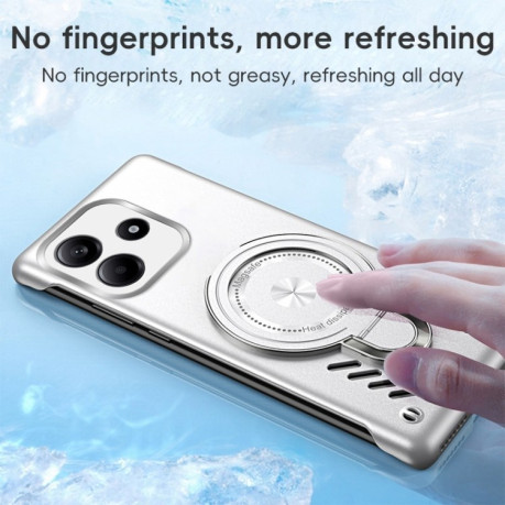 Противоударный чехол Ice Feeling Cooling MagSafe Magnetic для Xiaomi Redmi Note 14 5G - оранжевый