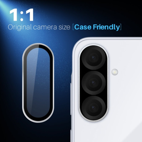 Защитное стекло NORTHJO Glitter Camera Lens Protector Tempered Glass Metal Ring на Samsung Galaxy A56 5G - серебристое