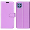 Чехол-книжка Litchi Texture для Samsung Galaxy M22 - фиолетовый