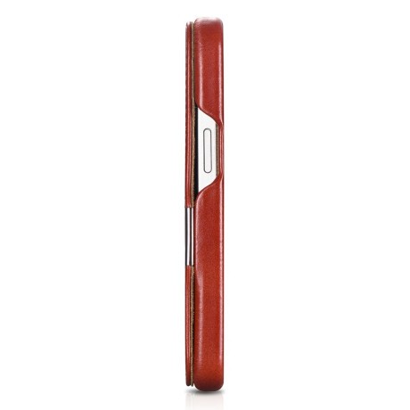 Шкіряний чохол-книжка iCarer Metal Clip Vintage для iPhone 13 Pro Max - червоний