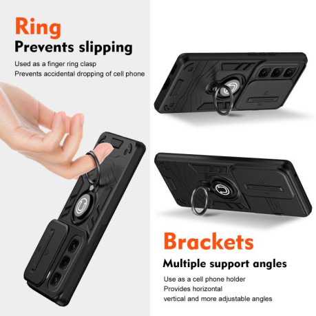 Чохол протиударний Sliding Camshield Ring Holder для Infinix Hot 50 Pro+ 4G - чорний