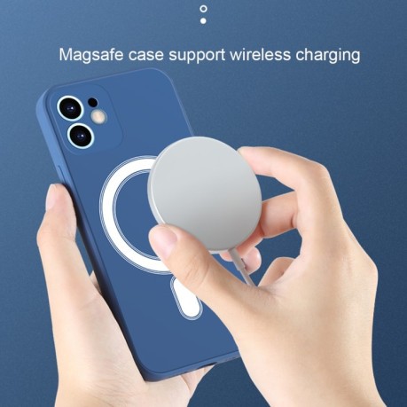 Противоударный чехол Silicone Full Coverage (Magsafe) для iPhone 11 Pro Max - темно-зеленый