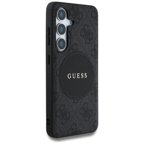 Оригінальний чохол Guess 4G Round Patch Classic Logo MagSafe для Samsung Galaxy S25 - black