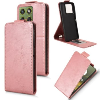 Чехол Magnetic Vertical Flip Leather на Motorola Edge 70 5G — розовое золото