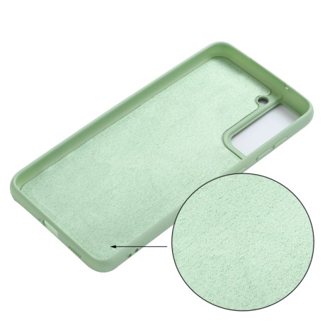 Силиконовый чехол Solid Color Liquid Silicone на Samsung Galaxy S21 FE - зеленый